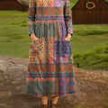Vintage-Hemdkleid aus Baumwolle mit floralem Kunstdruck und Revers für Damen 