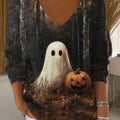 womens-vintage-ghost-art-print-casual-pullover-sweater-kbdy