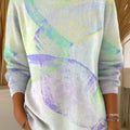 Women's Color Translucent Pattern Casual Pullover Sweater