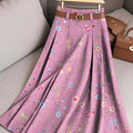 Women's Floral Art Print Casual Cotton Skirt