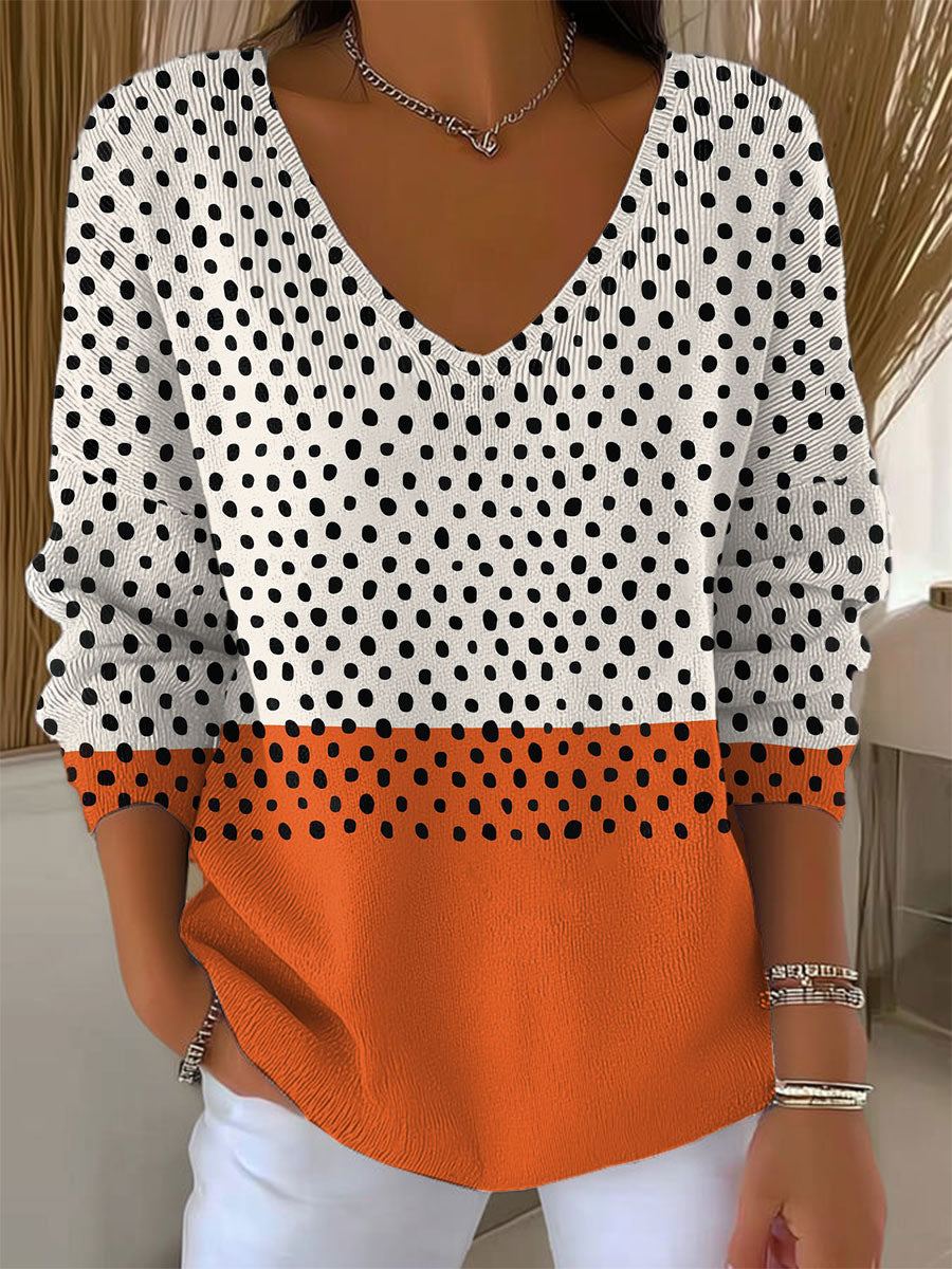 Women's Vintage  Abstract Geometry Art Print Casual Pullover Sweater