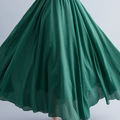 Women's Free Elastic Linen Skirt-forest Color