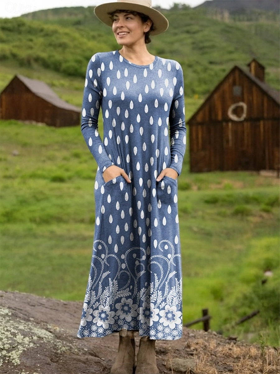 Women's Comfort Print Pocket Stretch Dress