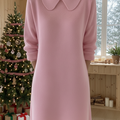 Women's Peter Pan collar wool sweater dress