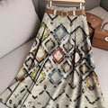 Women's Stripe Pattern Casual Print Cotton Skirt