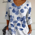 Women's Retro Botanical Floral Casual Pullover Knit