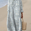 Robe en coton à imprimé floral vintage pour femme
