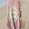 Women's Vintage Floral Pattern Art Print Cotton Dress