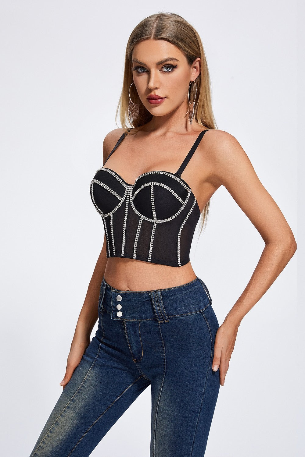 Anastasia Diamond Rivet Bra Top
