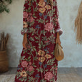 Women's Vintage Flower Art Print Casual Dress