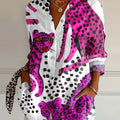 Women's   Leopard  Art Print Casual Cotton Shirt