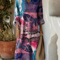Women's Doodle Butterfly Art Print Dress