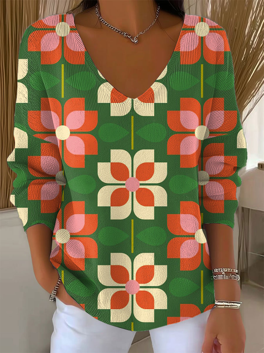 womens-vintage-flower-art-print-casual-pullover-sweater-0ams