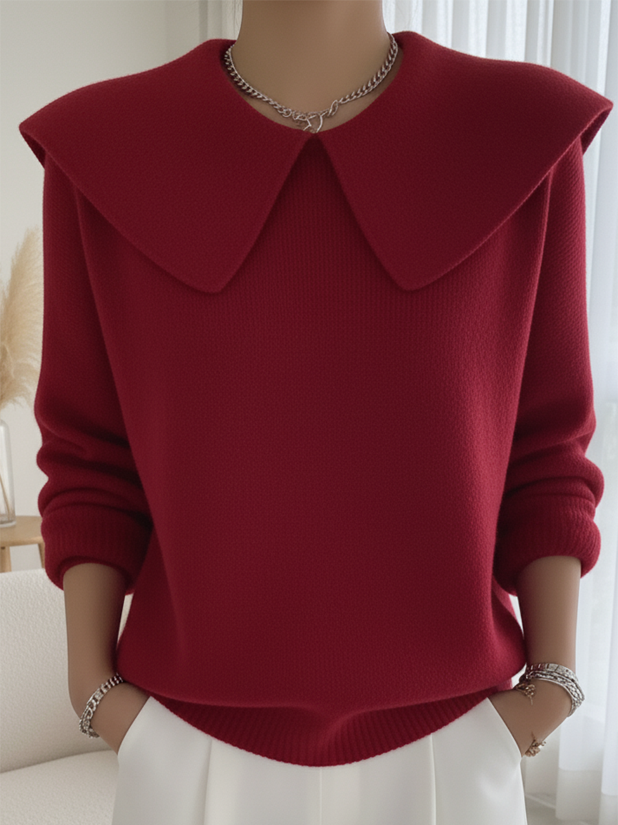 Vintage Oversized Peter Pan Collar Soft Sweater Top