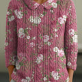 womens-vintage-floral-art-print-casual-peter-pan-collar-3-4-sleeve-sweater-bn4u
