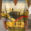 womens-beautiful-trees-landscape-painting-art-print-casual-hooded-button-sweater-3e7w