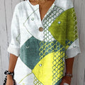Women's  Fish Art Print Casual Cotton Linen Shirt