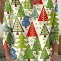 Beautiful Colorful Christmas Tree Painting Art Print Buttoned Cardigan Sweater