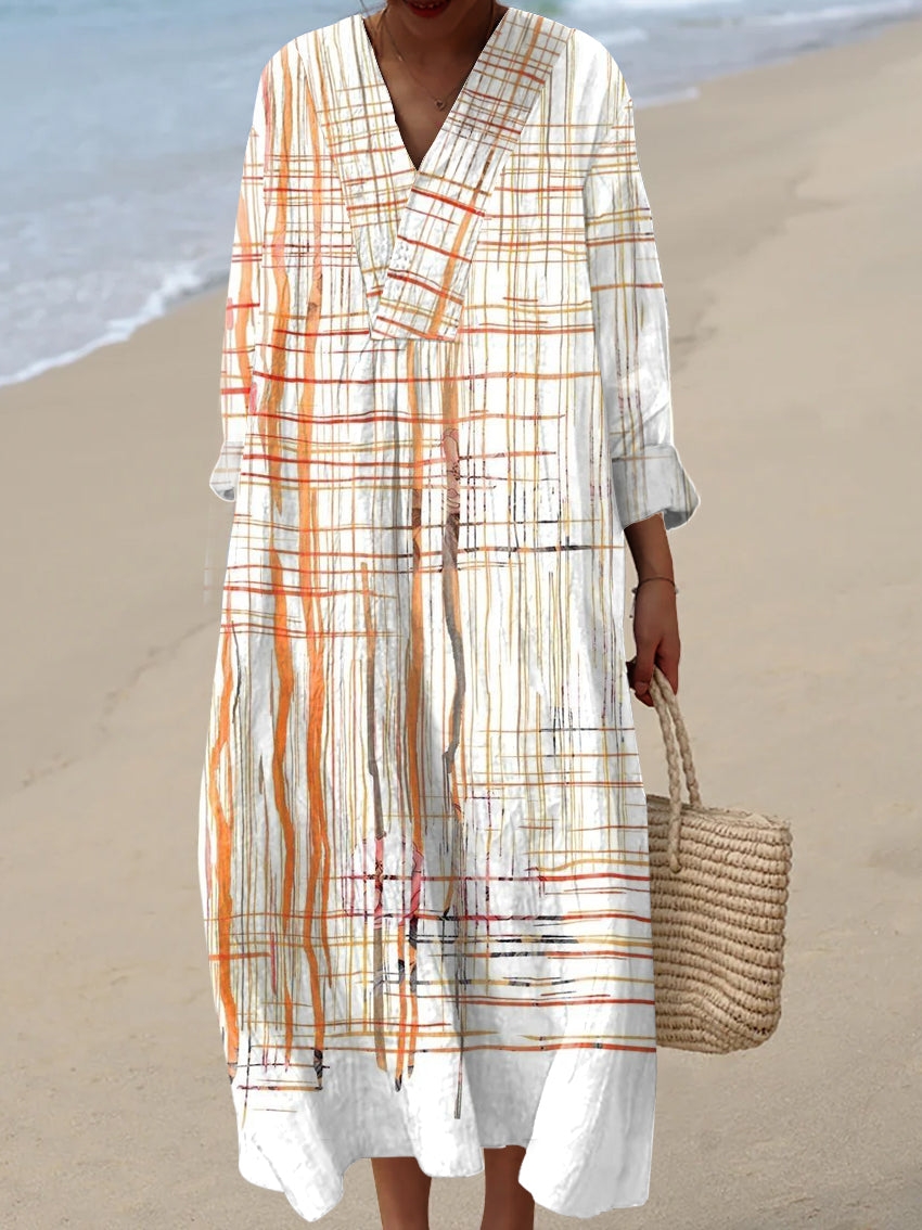 Women's Vintage Art Print Casual Dress