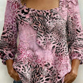 Women's Leopard Pattern Art Print Casual Stylish Cotton Shirt