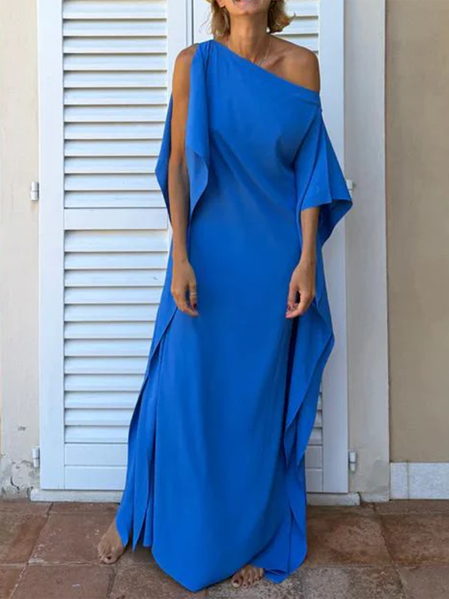 Women's Elegant Flowing Dress with Belt