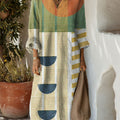 Women's Vintage Abstract Geometry Art Print Dress