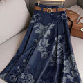 Women's Retro Flowers Pattern Casual Print Cotton Skirt