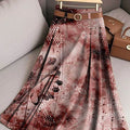 Women's Retro Floral Art Print Casual Cotton Skirt