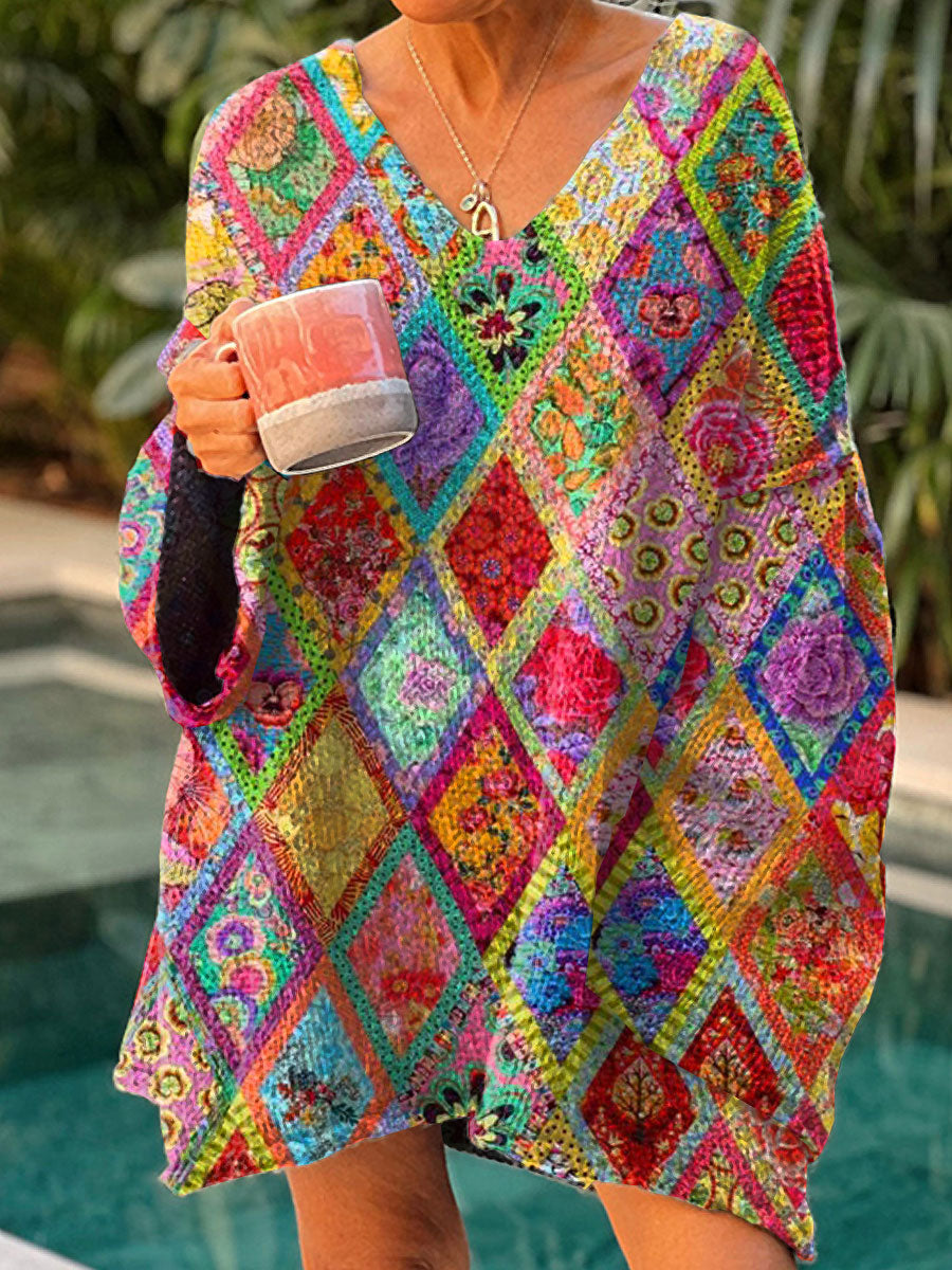 womens-vintage-abstract-geometric-art-print-casual-pullover-sweater-m3w1