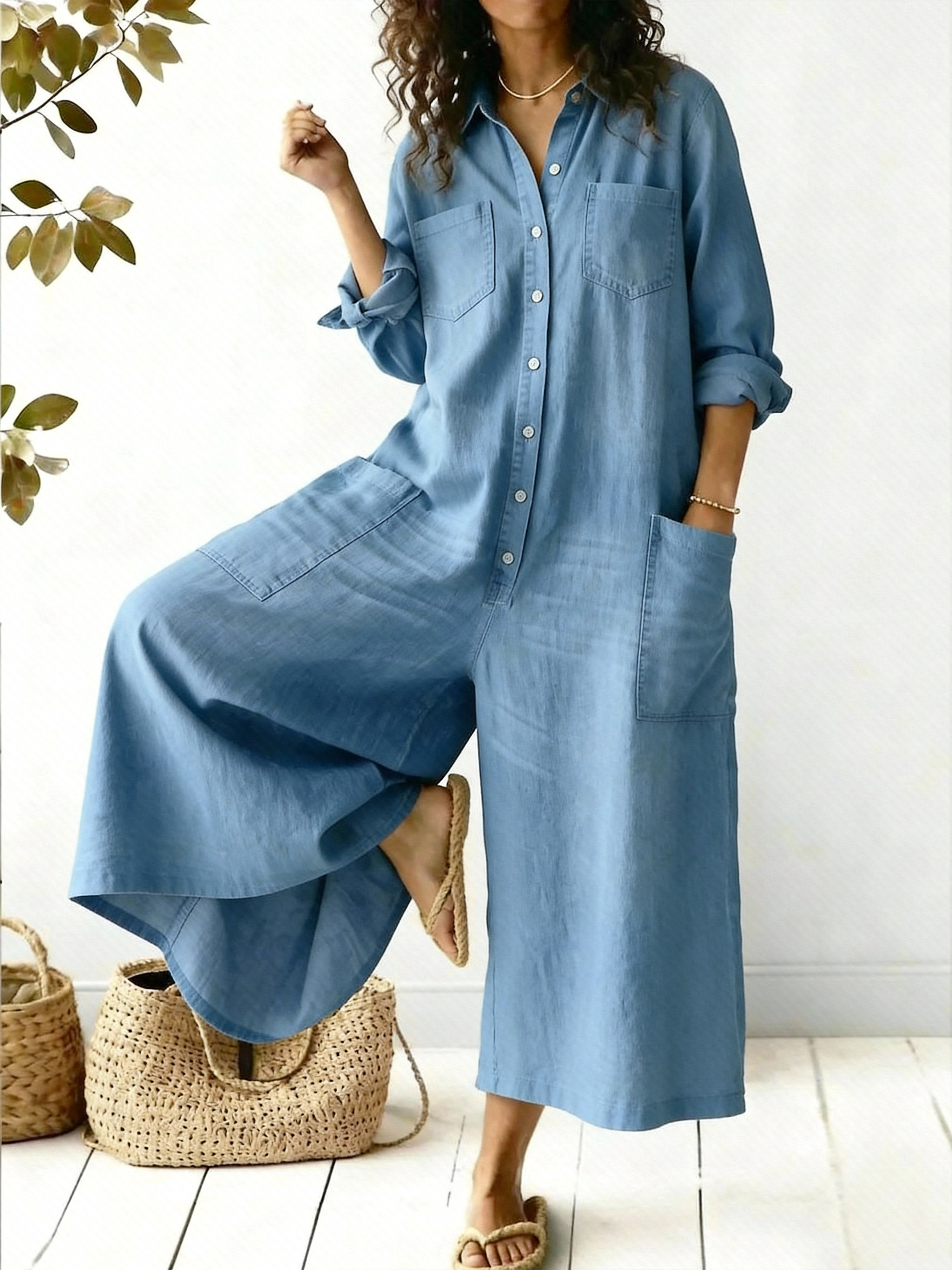 Women's Casual Cotton Jumpsuit