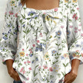 Women's Floral Art Print Casual Stylish Cotton Shirt