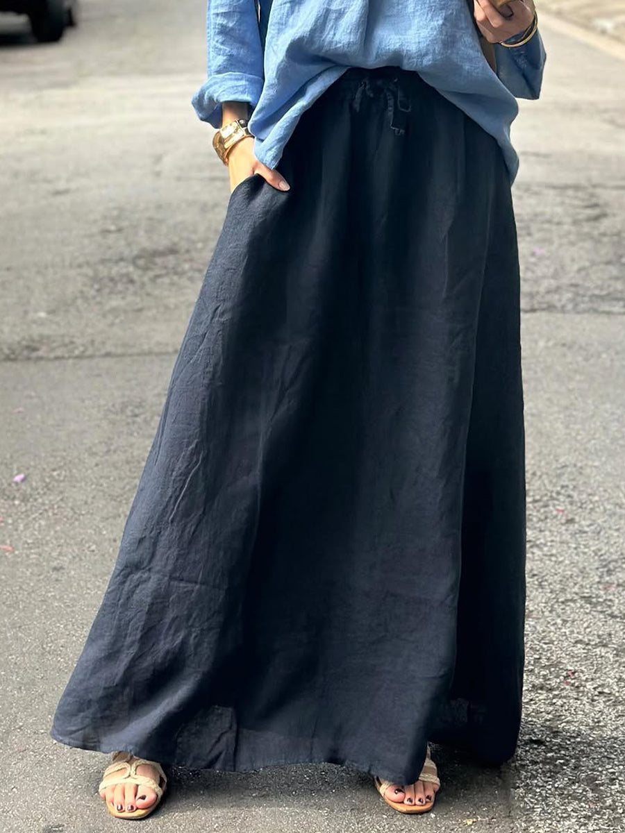 Women's Linen Pocket Skirt