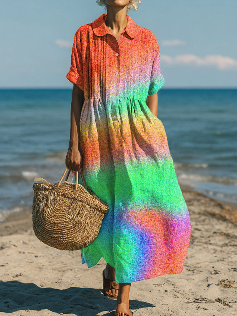 Women's Beautiful Colorful Abstract Gradient Painting Art Print Dress