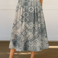 Women's Retro Pattern Print High Waist Casual A-Line Skirt