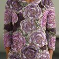 womens-vintage-floral-art-print-casual-peter-pan-collar-3-4-sleeve-sweater-toqf
