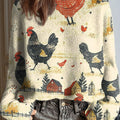 womens-funny-chicken-art-print-casual-pullover-sweater-1ryn