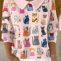 womens-lovely-cats-art-print-casual-peter-pan-collar-3-4-sleeve-sweater-l3gy