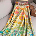 Women's Floral Art Print Casual Cotton Skirt