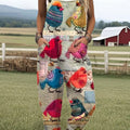 Women's Funny Chick Art Print Casual 100% Cotton Wide Leg Jumpsuit