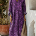 Vintage-Baumwollkleid mit Blumenmuster für Damen
