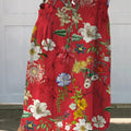 Jupe vintage pour femme en coton et lin à imprimé floral ravissant et poches 