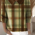 womens-retro-plaid-pattern-casual-print-peter-pan-collar-3-4-sleeve-sweater