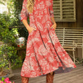 Women's Floral Pattern Art Print Cotton Dress