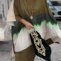 Comfortable Loose-fitting Gradient Color Kaftan Dress