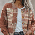 abstract-terracotta-linocut-boho-art-pattern-print-buttoned-cardigan-sweater