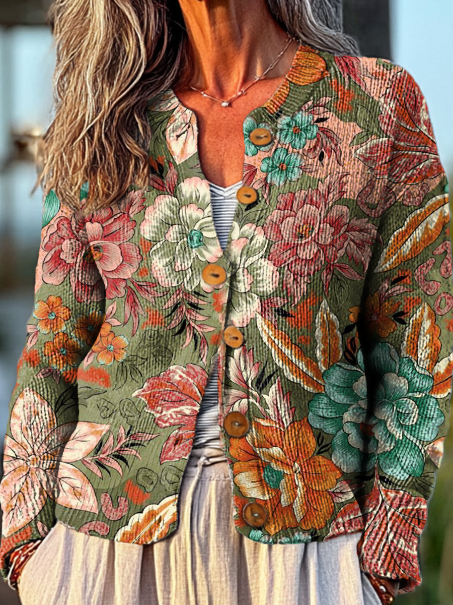 vintage-ethnic-floral-painting-art-print-buttoned-cardigan-sweater-wfih