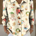 Women's Merry Christmas Christmas Dog Painting Art Print Cowl Neck Sweater