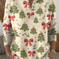 Women's Christmas Trees Pattern Art Print Buttoned Cardigan Sweater