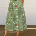 Women's Christmas Tree Pattern Art Print Casual Cotton Skirt