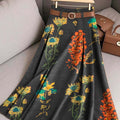 Women's Floral Art Print Casual Cotton Skirt